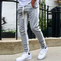 Men Contrast Color Sports Pants