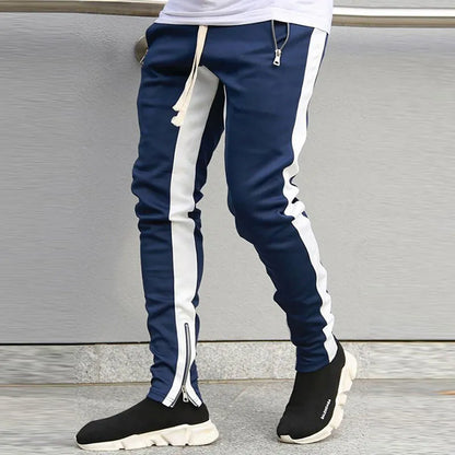Men Contrast Color Sports Pants