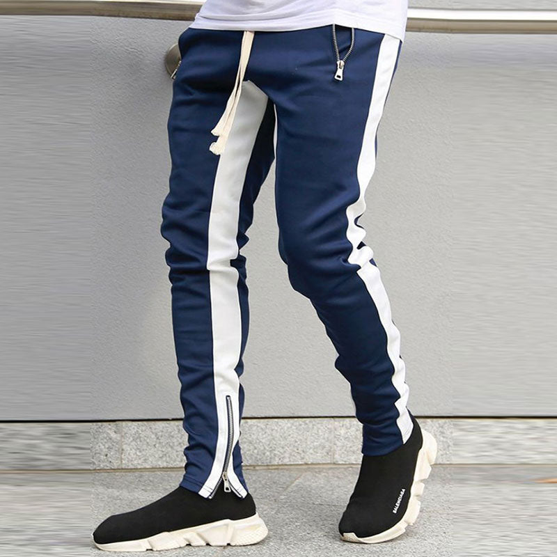Men Contrast Color Sports Pants
