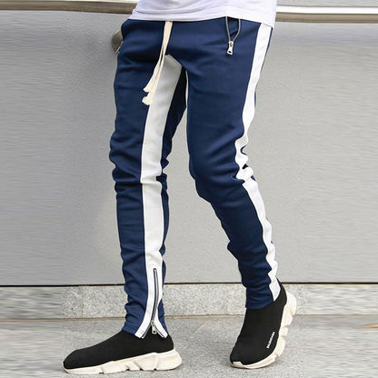 Men Contrast Color Sports Pants
