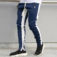 Men Contrast Color Sports Pants