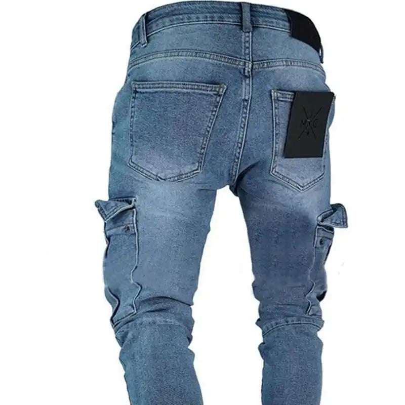 Men Plus Size Pocket Zipper Jeans