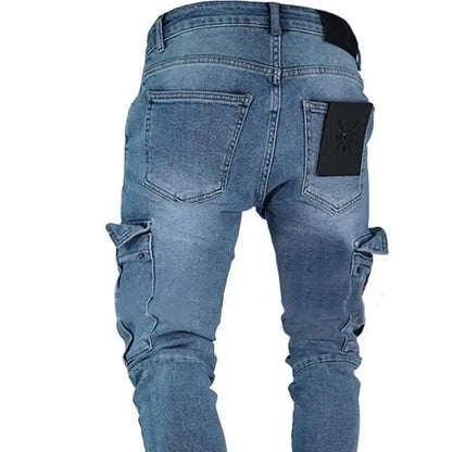 Men Plus Size Pocket Zipper Jeans