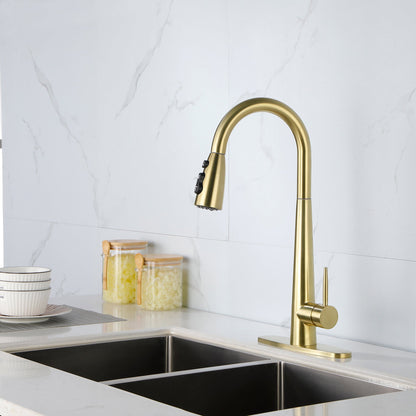 Gold Kitchen Faucets with Pull Down Sprayer