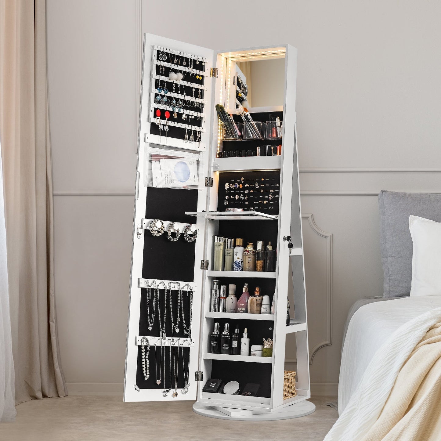 Jewelry Armoire with Full Length Mirror