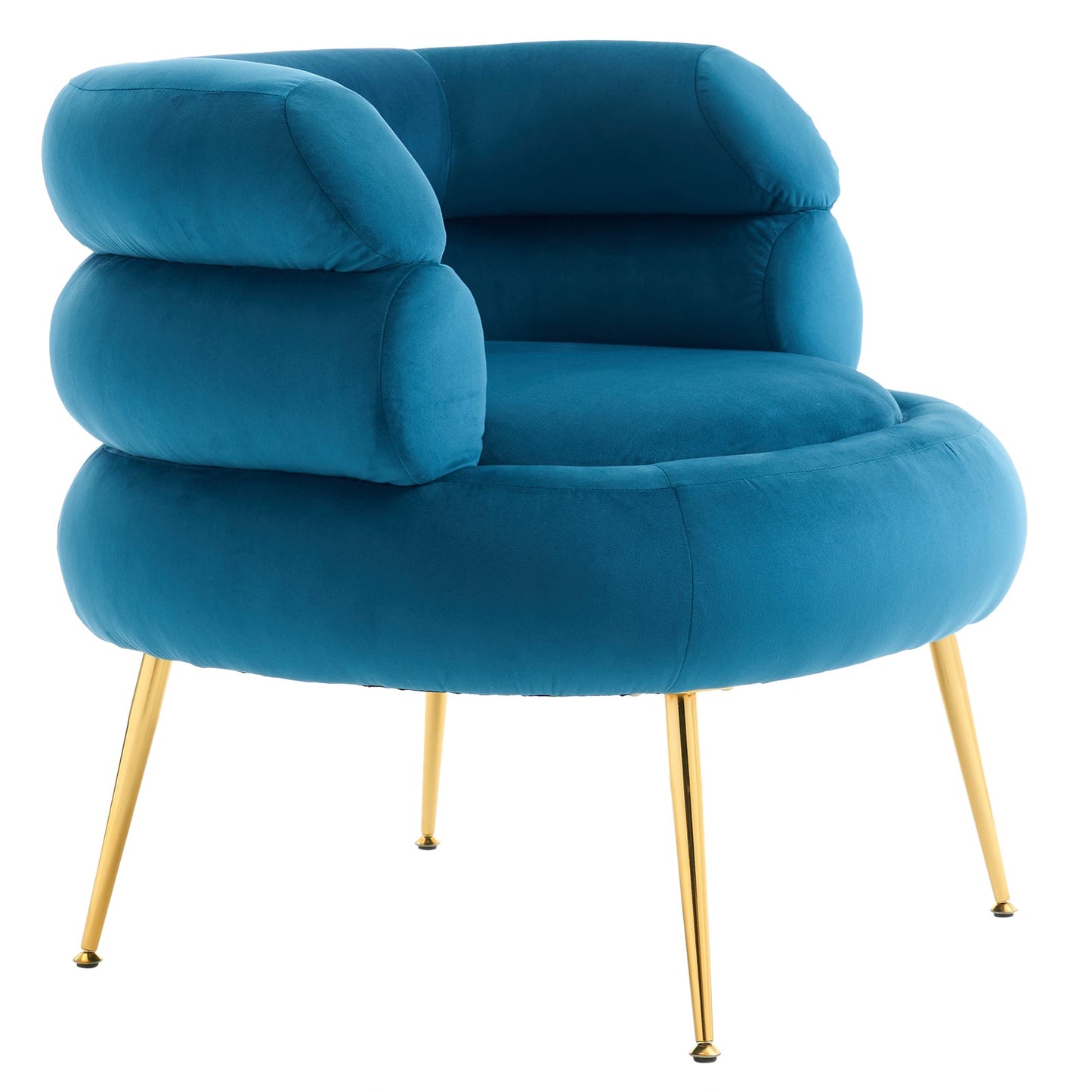 With Pedals Velvet Indoor Armchair Blue - MONLANE