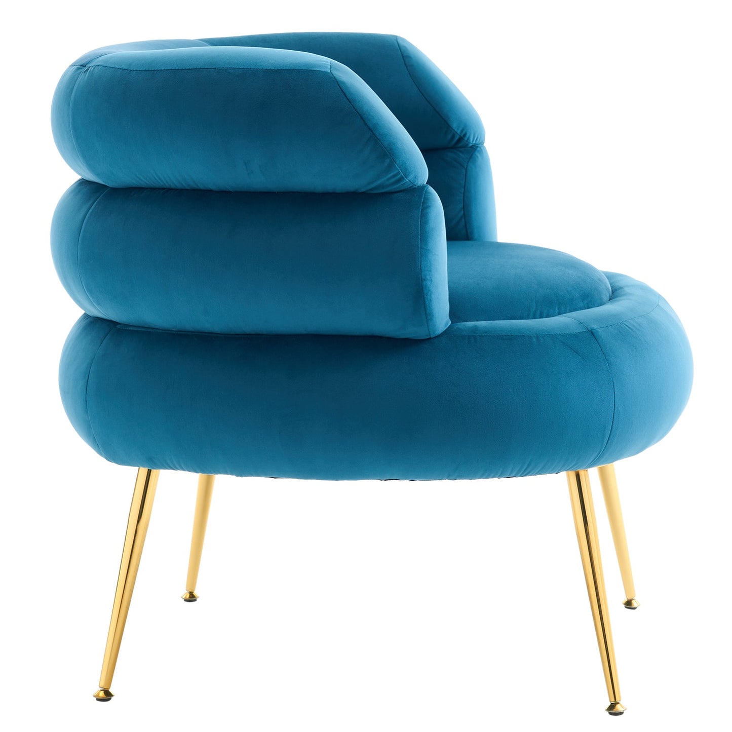 With Pedals Velvet Indoor Armchair Blue - MONLANE