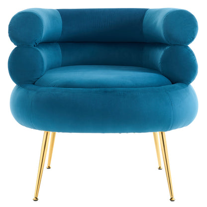 Velvet Indoor Armchair Blue