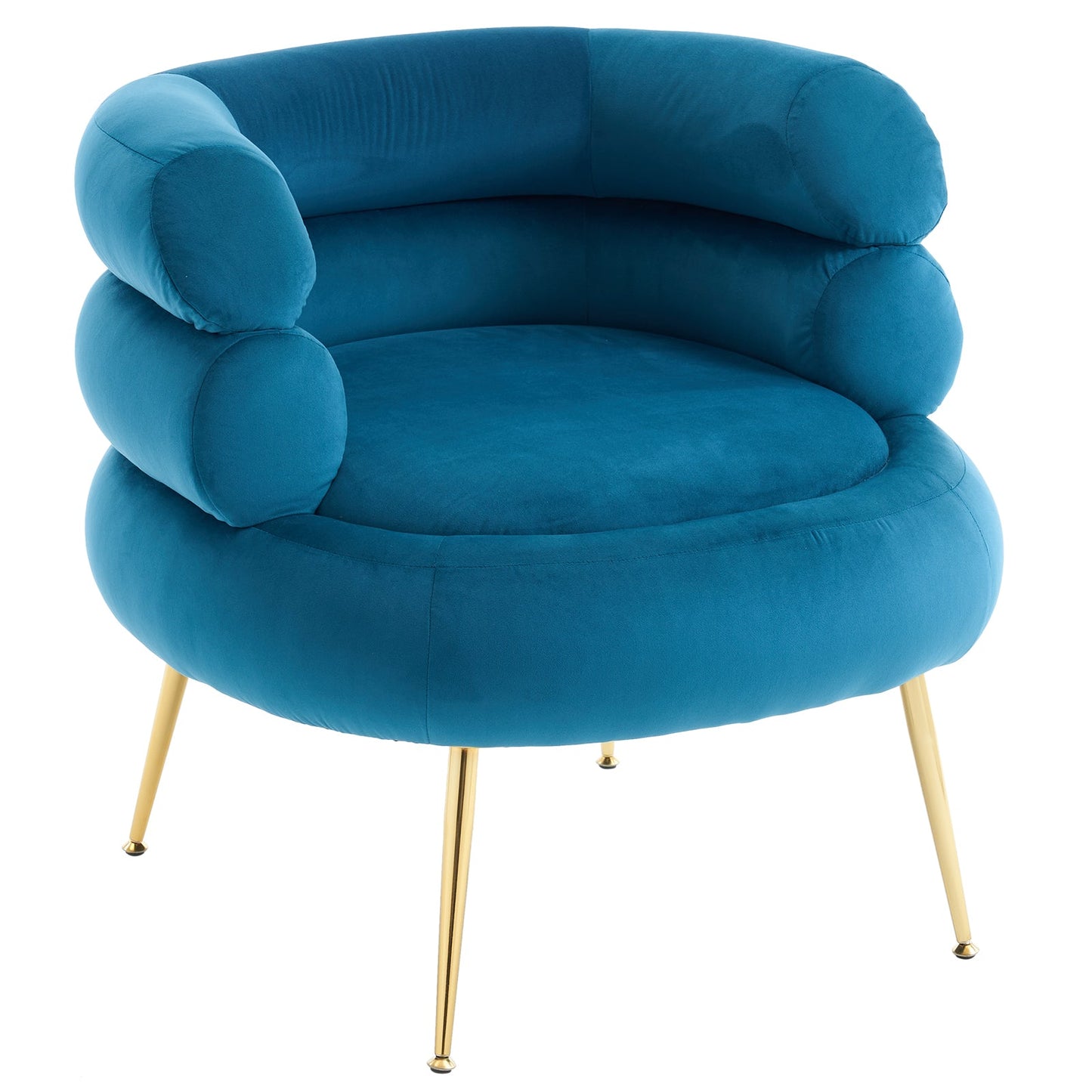 With Pedals Velvet Indoor Armchair Blue - MONLANE