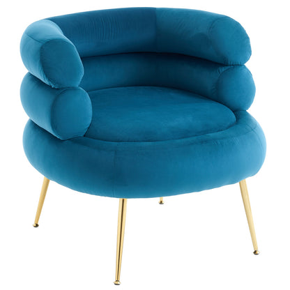 With Pedals Velvet Indoor Armchair Blue - MONLANE