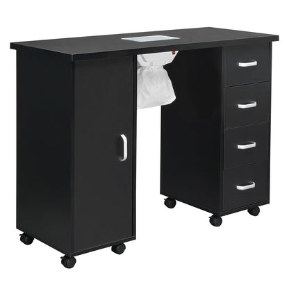 Single Door 4 Drawers with Fan Black Nail Table