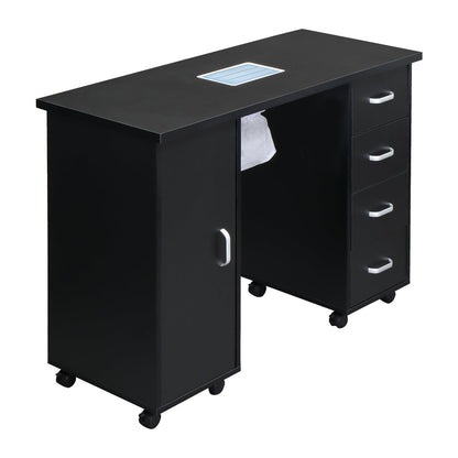Single Door 4 Drawers with Fan Black Nail Table