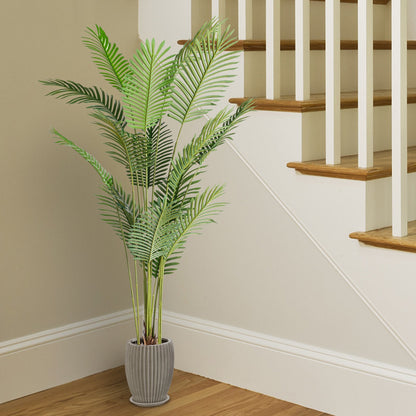 FCH 6FT Green Plastic 16 Leaf Palm Tree Simulation Tree