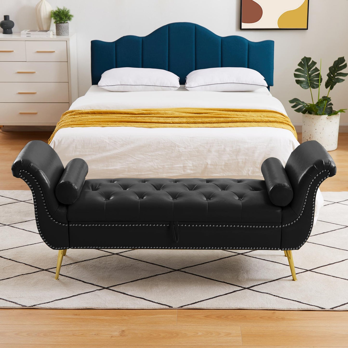 Upholstered Bedroom Lounge Ottoman