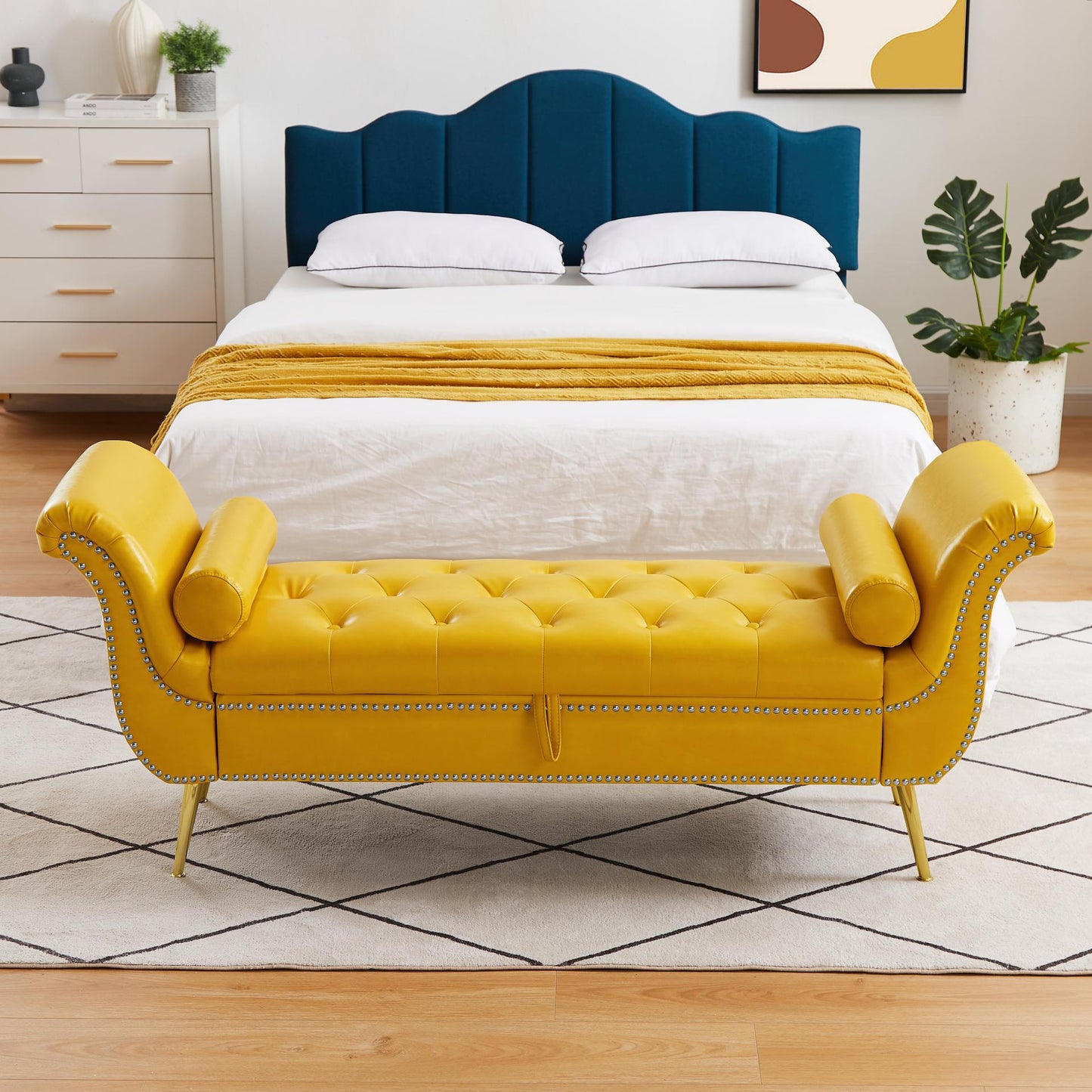 Upholstered Bedroom Lounge Ottoman