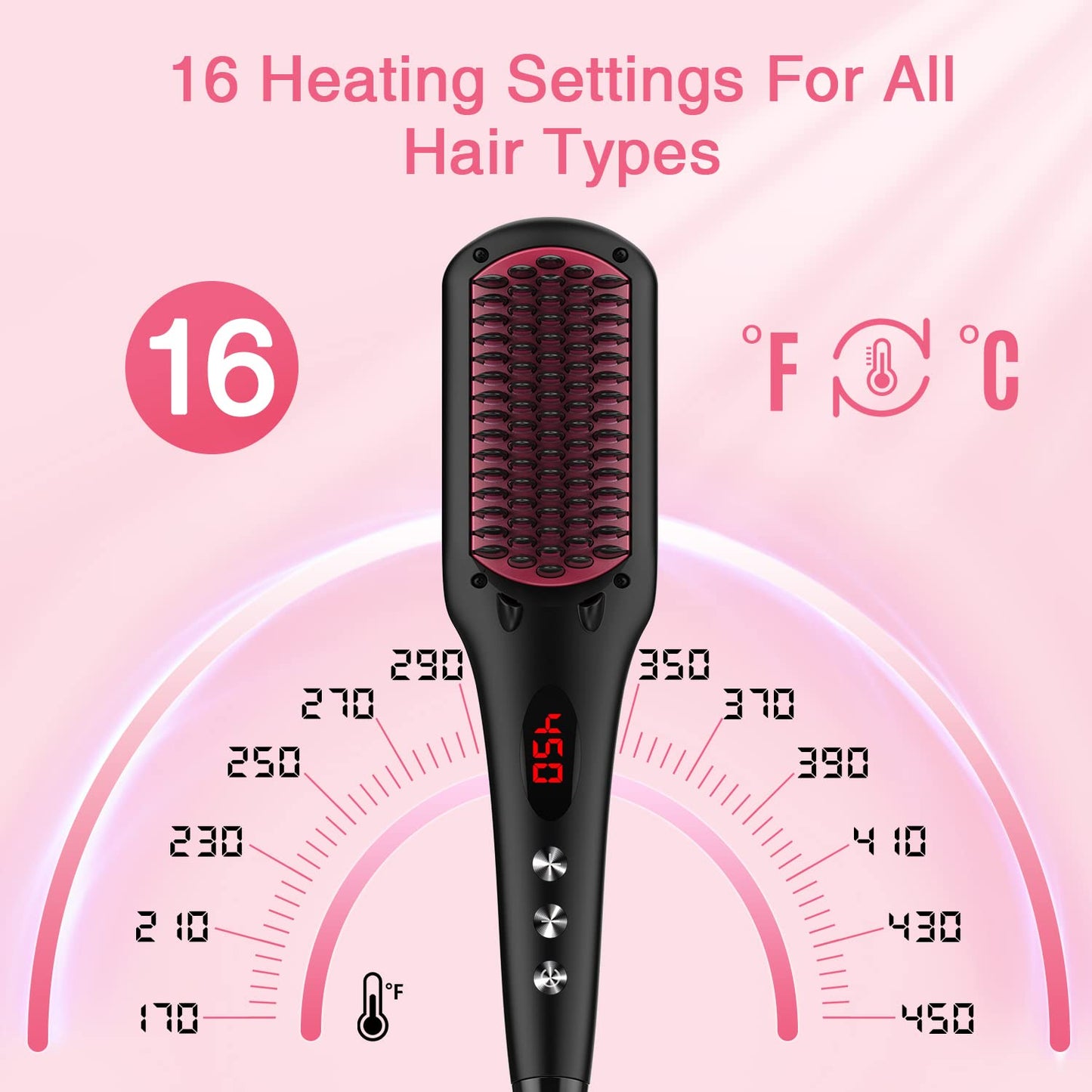 Enhanced Ceramic Hair Straightener Brush