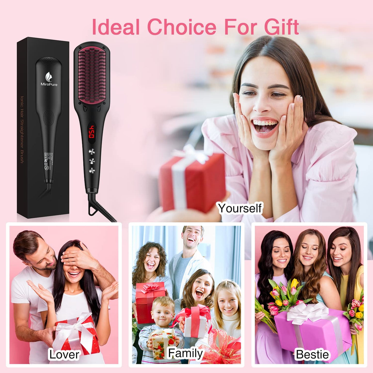 Enhanced Ceramic Hair Straightener Brush