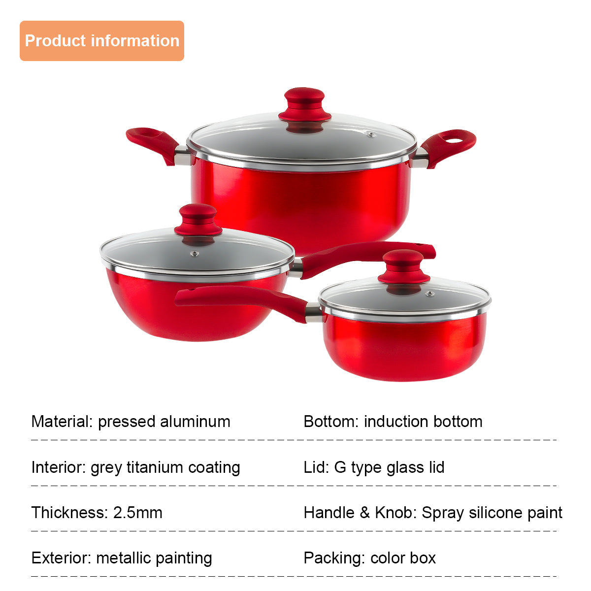 6 PCS Nonstick Cookware Set