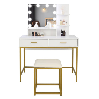 Large Vanity Set with 10 LED Bulbs