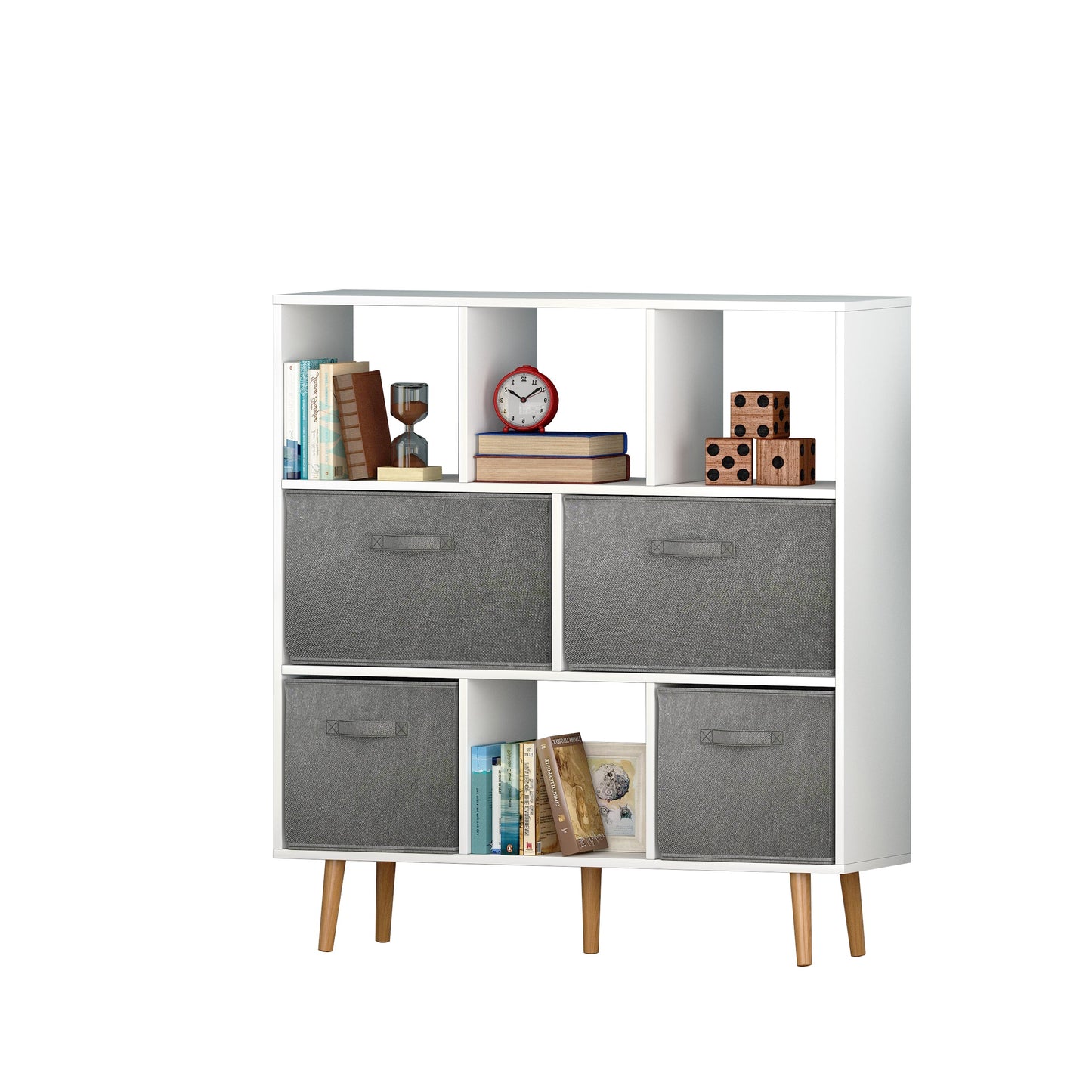 Arctic Aura: White Bookshelf