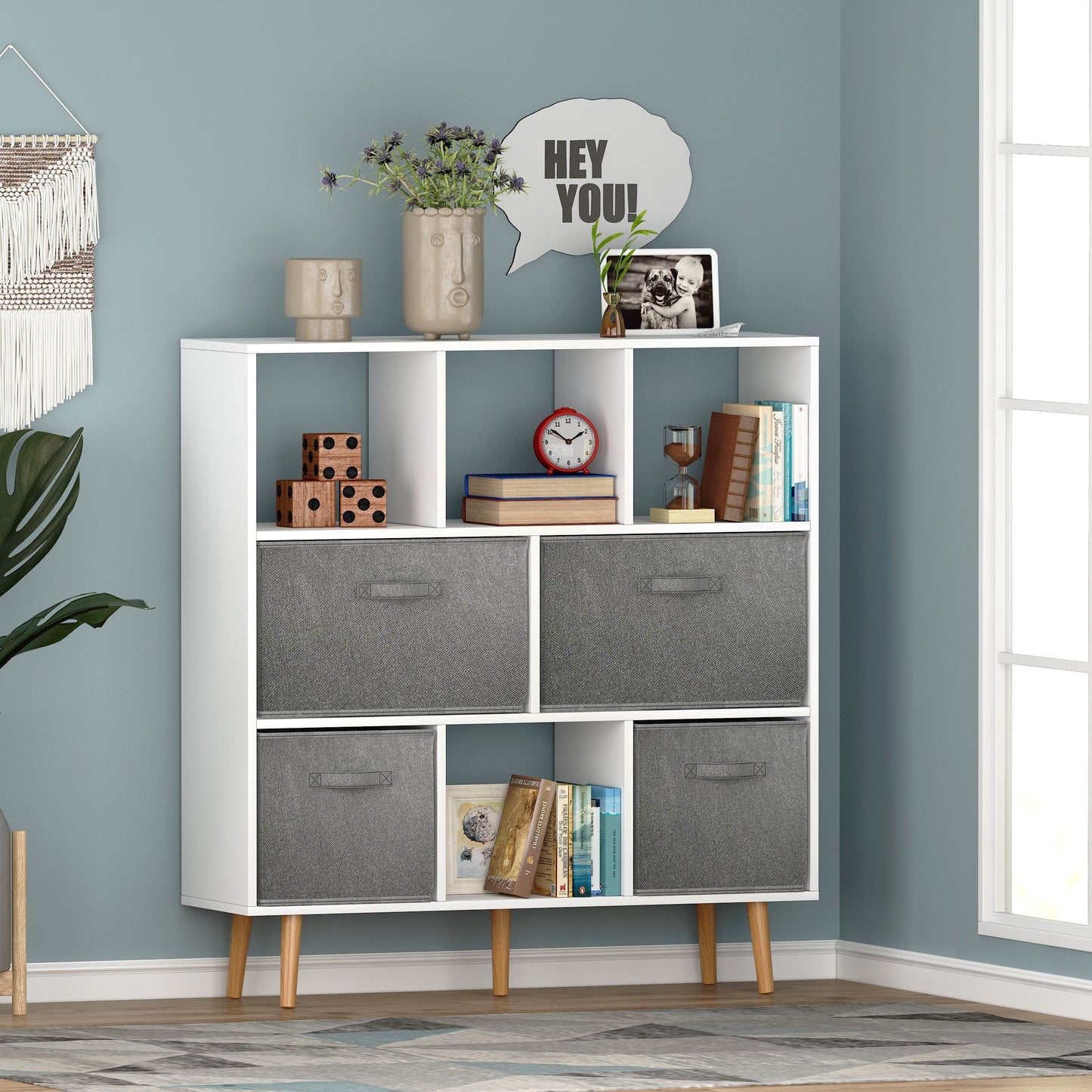 Arctic Aura: White Bookshelf