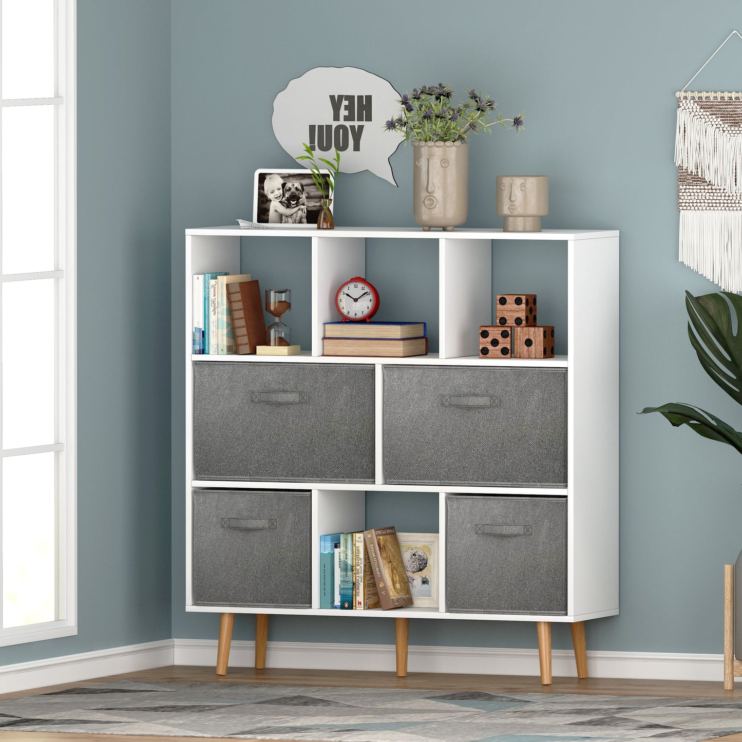Arctic Aura: White Bookshelf
