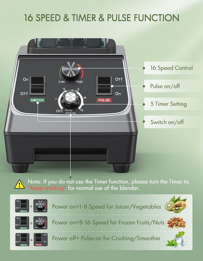 VEWIOR 2200W Countertop Blenders for Kitchen