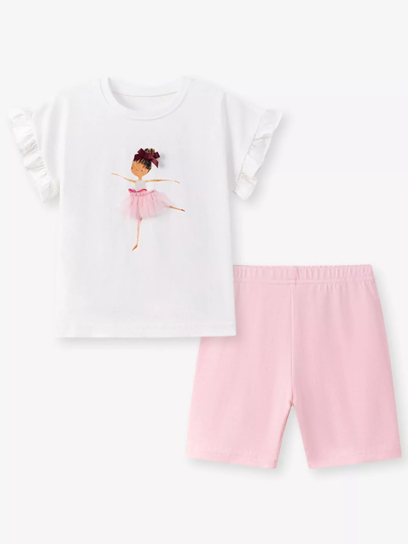 Children's Ballerina Graphic Tee & Shorts Set