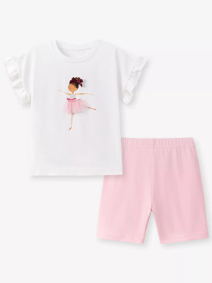 Children's Ballerina Graphic Tee & Shorts Set