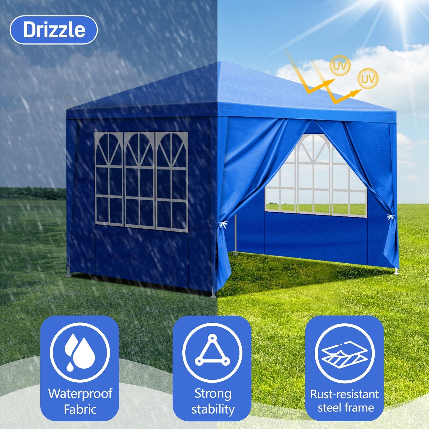 10'x10' Gazebo Waterproof Outdoor Canopy