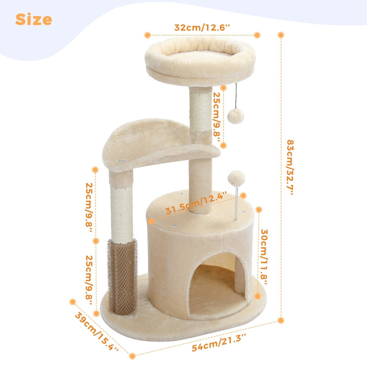 Beige cat tower, view 5