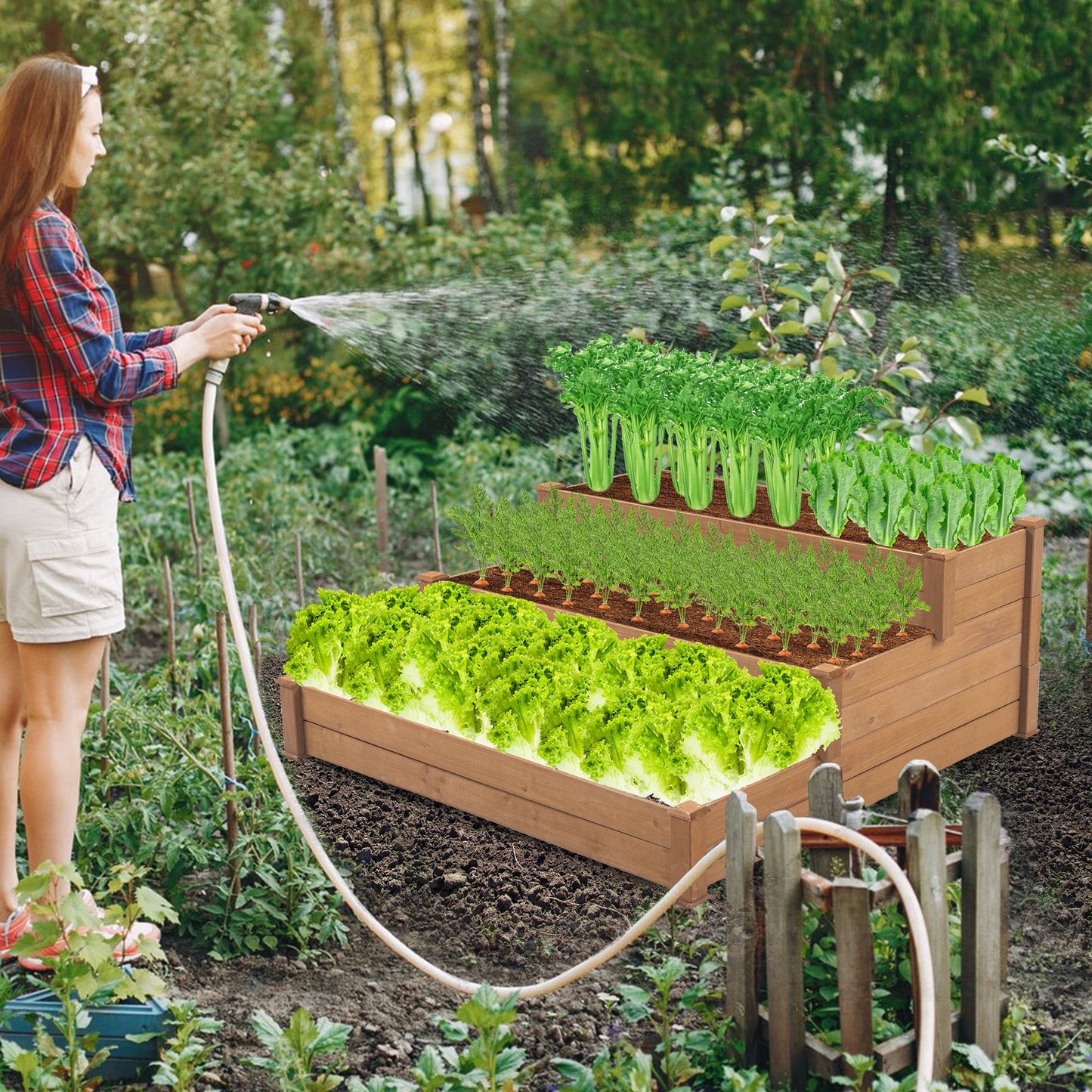 Wood Horticulture Raised Garden Bed