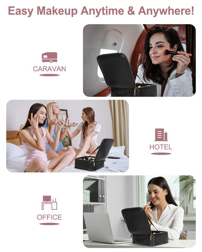 Travel Makeup Bag With Light Up Mirror