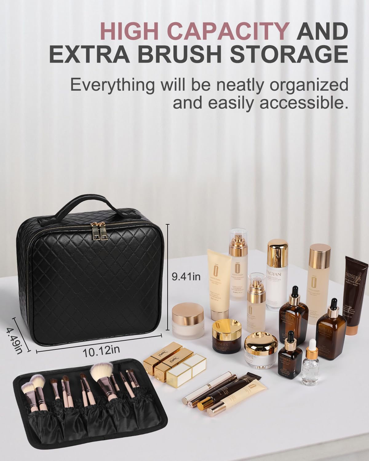 Travel Makeup Bag With Light Up Mirror