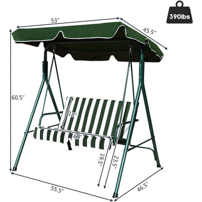 2-Seat Outdoor Swing Chair with awning