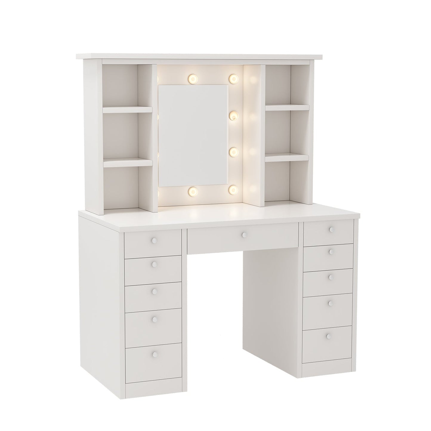 Vanity Desk with LED Lighted Mirror