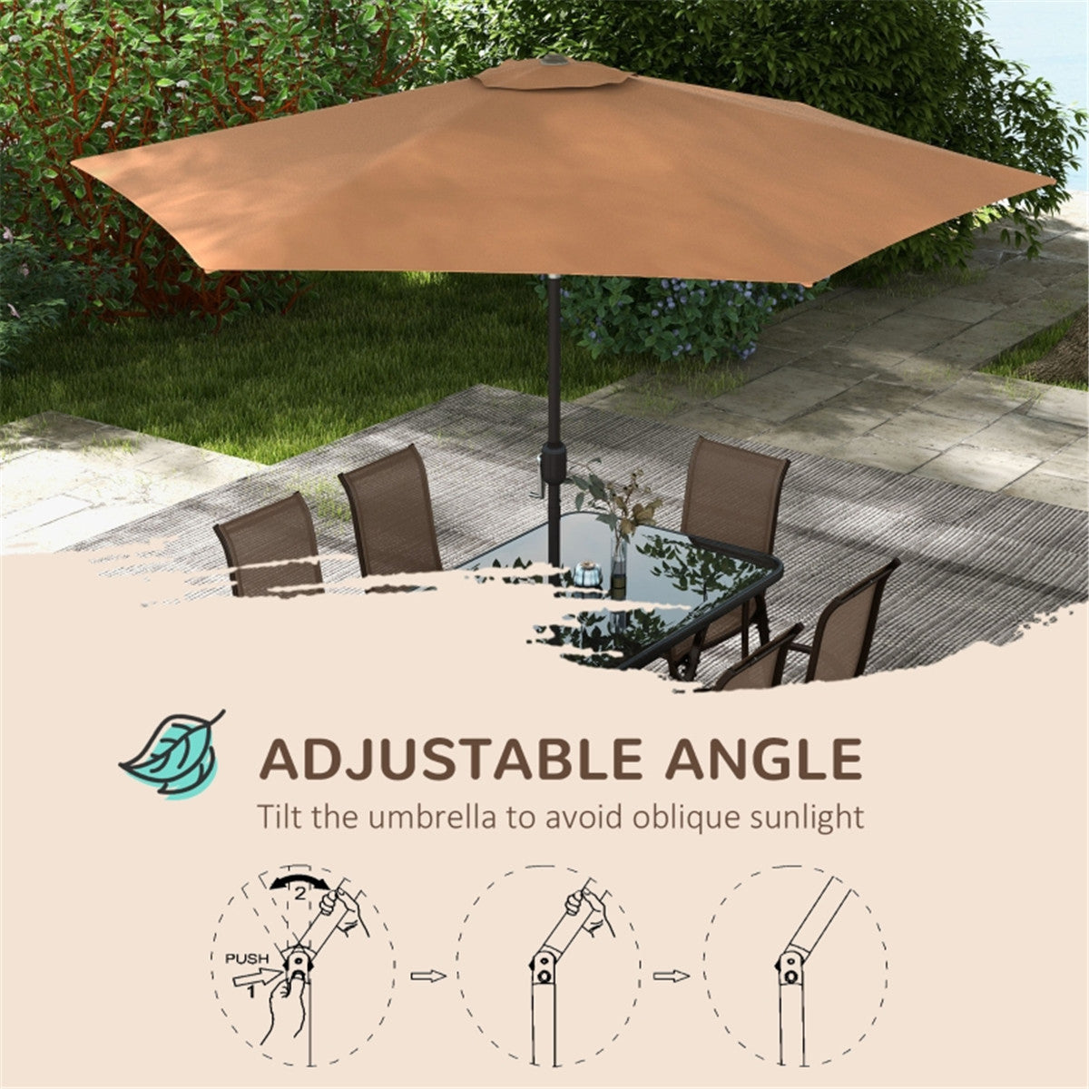 Outdoor dining table and chair package with umbrella
