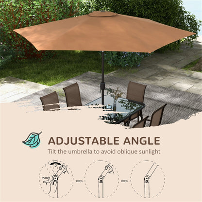 Outdoor dining table and chair package with umbrella