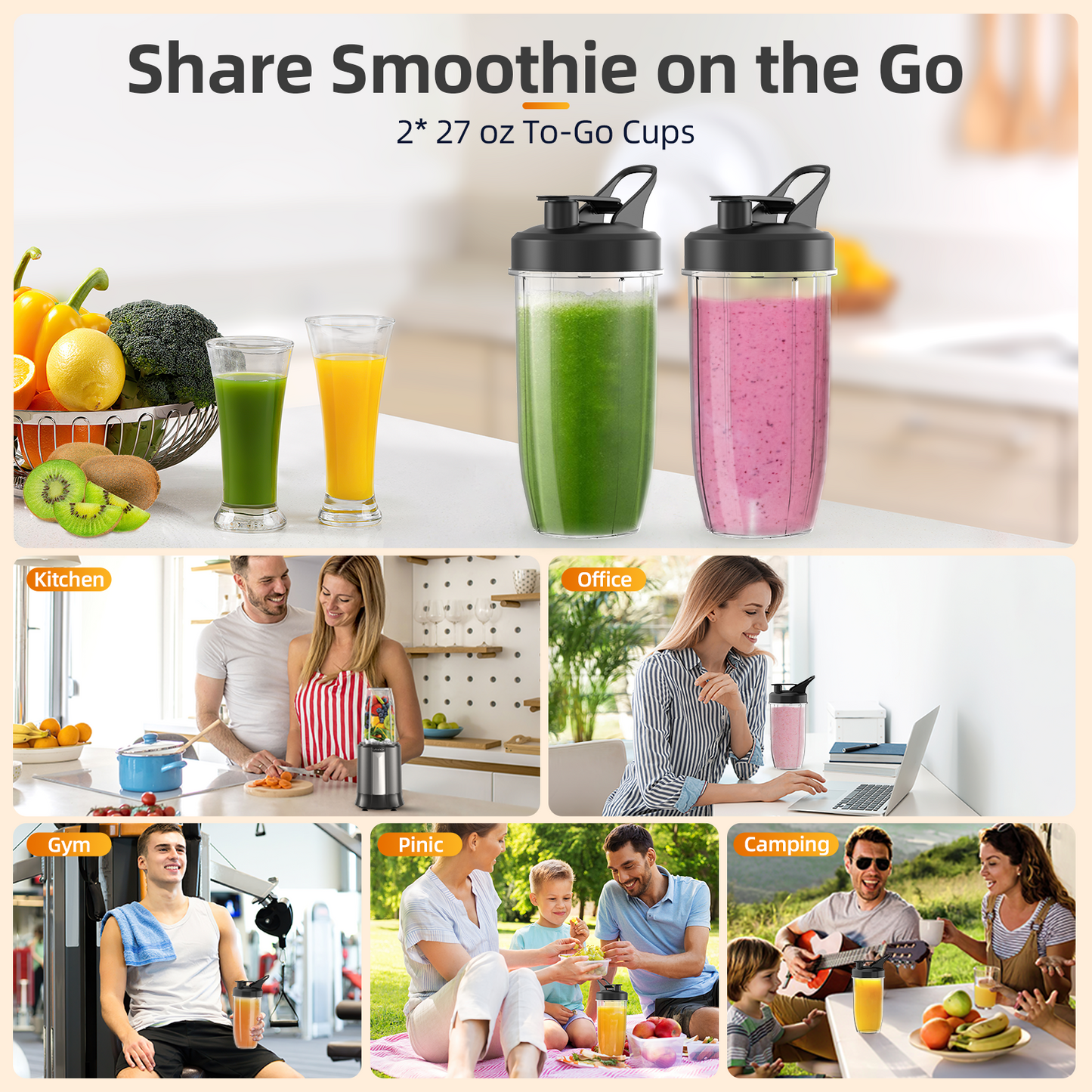 1300W Portable Smoothie Blender