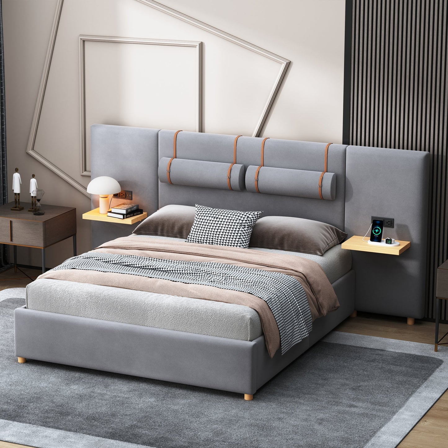 Queen Upholstered Platform Bed
