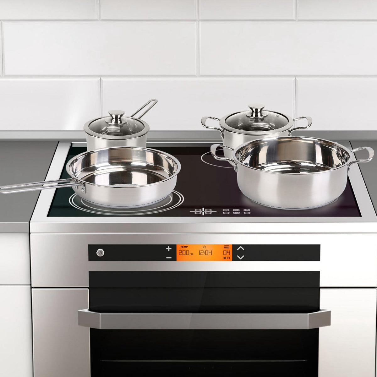 Stainless Steel Cookware Set Fast Even Heat