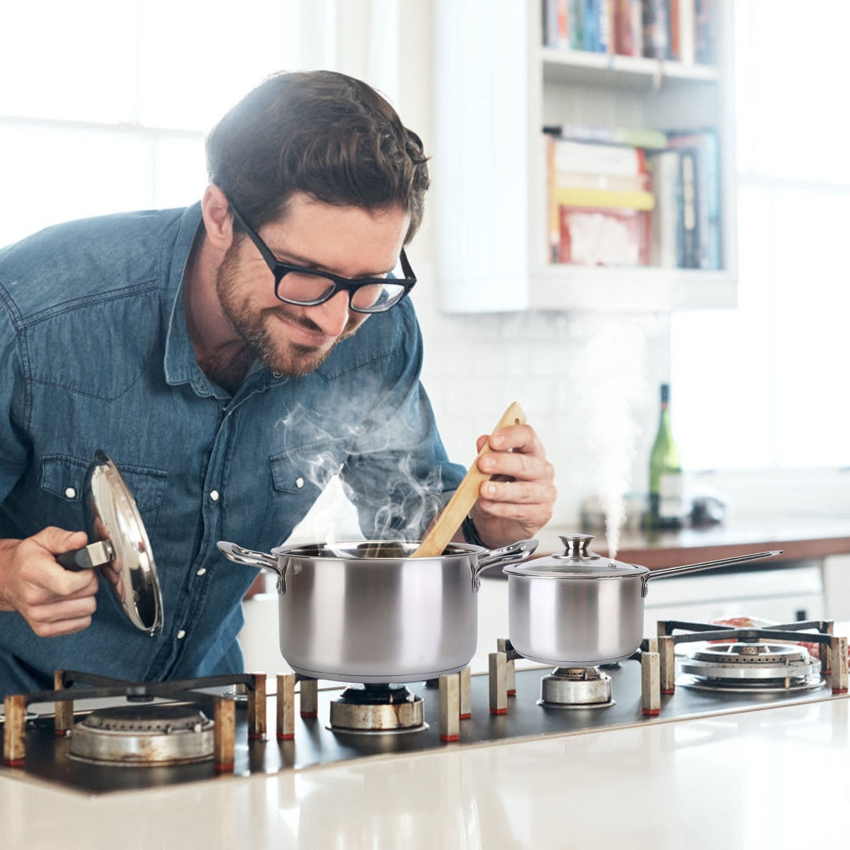 Stainless Steel Cookware Set Fast Even Heat