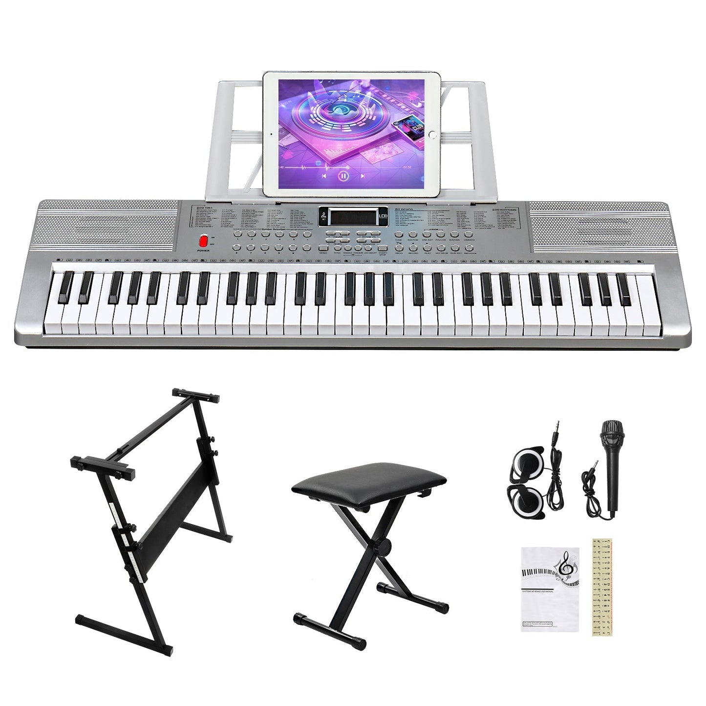 Key Lighting Keyboard with Piano Stand
