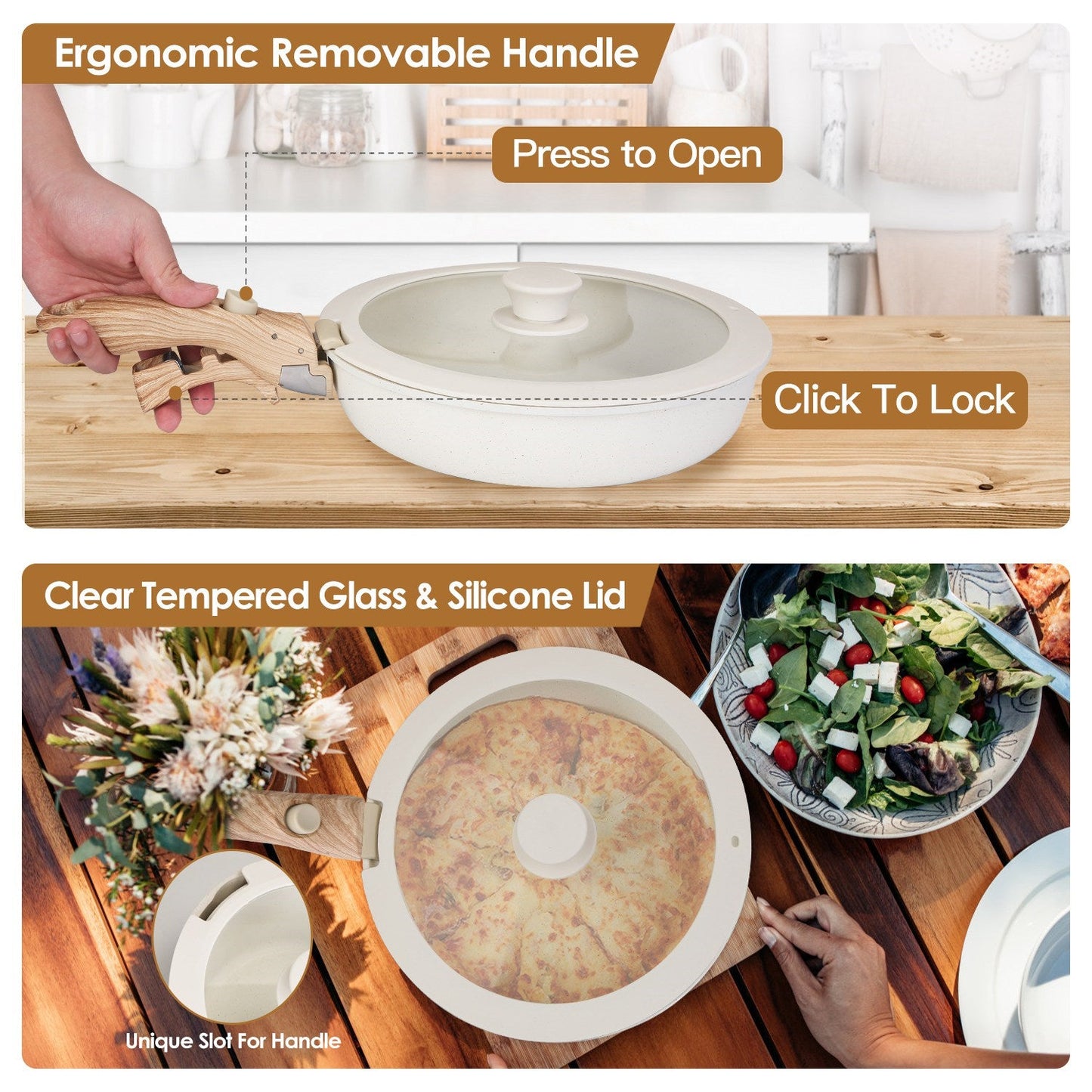 9Pcs Nonstick Cookware Set Kitchen Pots