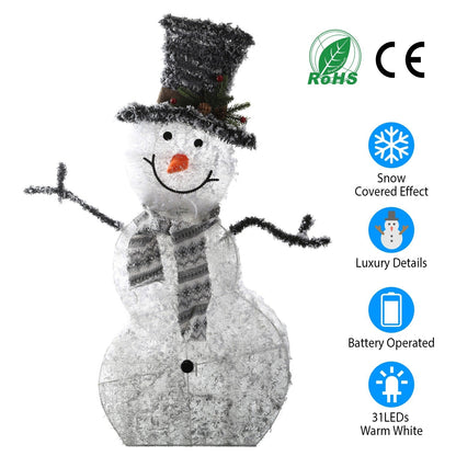 LED lighted up snowman