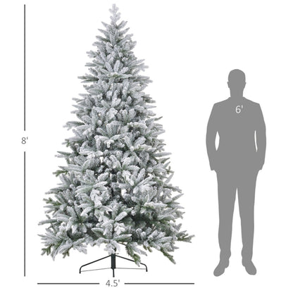 8 ft flocked Christmas tree, view 4