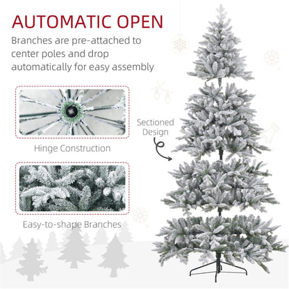 8 ft flocked Christmas tree, view 2