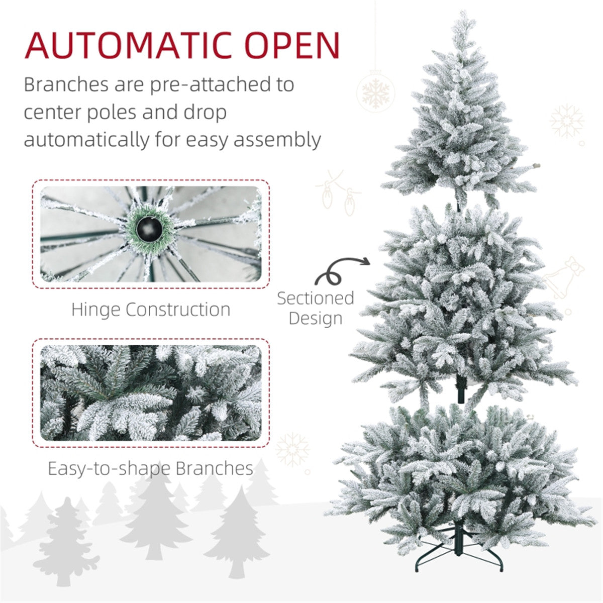 6ft snow flake Christmas tree