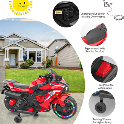 Kids Red Bluetooth Ride On Motorcycle