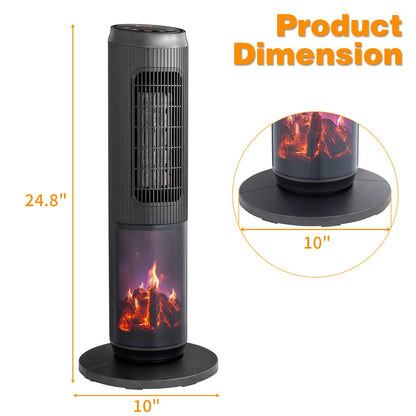 Tower Space Heater with 3D Flame